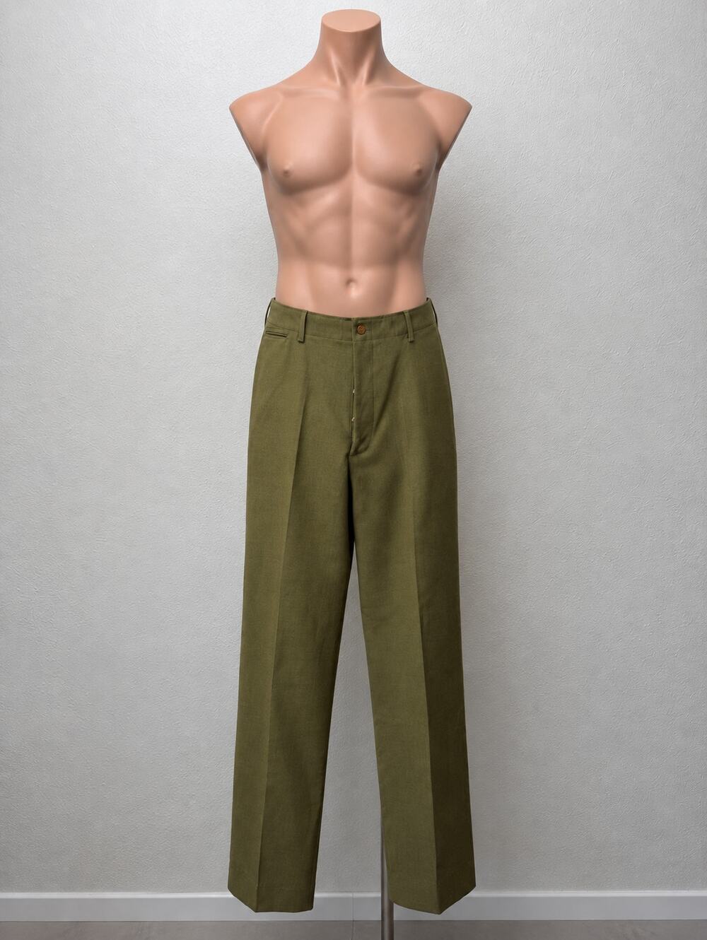Vintage Olive Military Trousers Men's 38x34 Button Fly